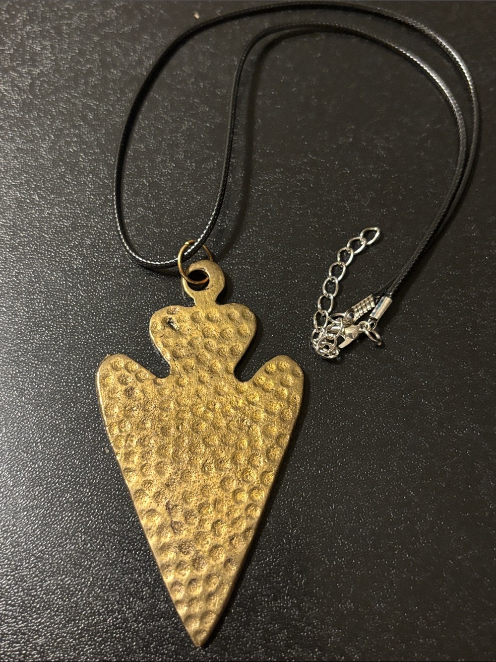 Hammered Gold Brass‎ Arrowhead Pendant Necklace